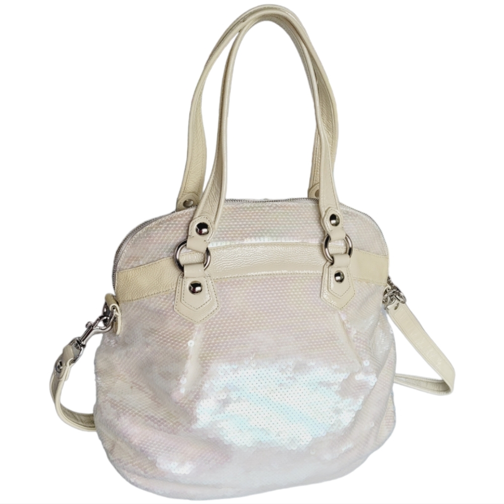 Coach Poppy Spotlight Sequins Bag Opal Pearl White Purse Ltd Edition vintage. - Picture 12 of 13
